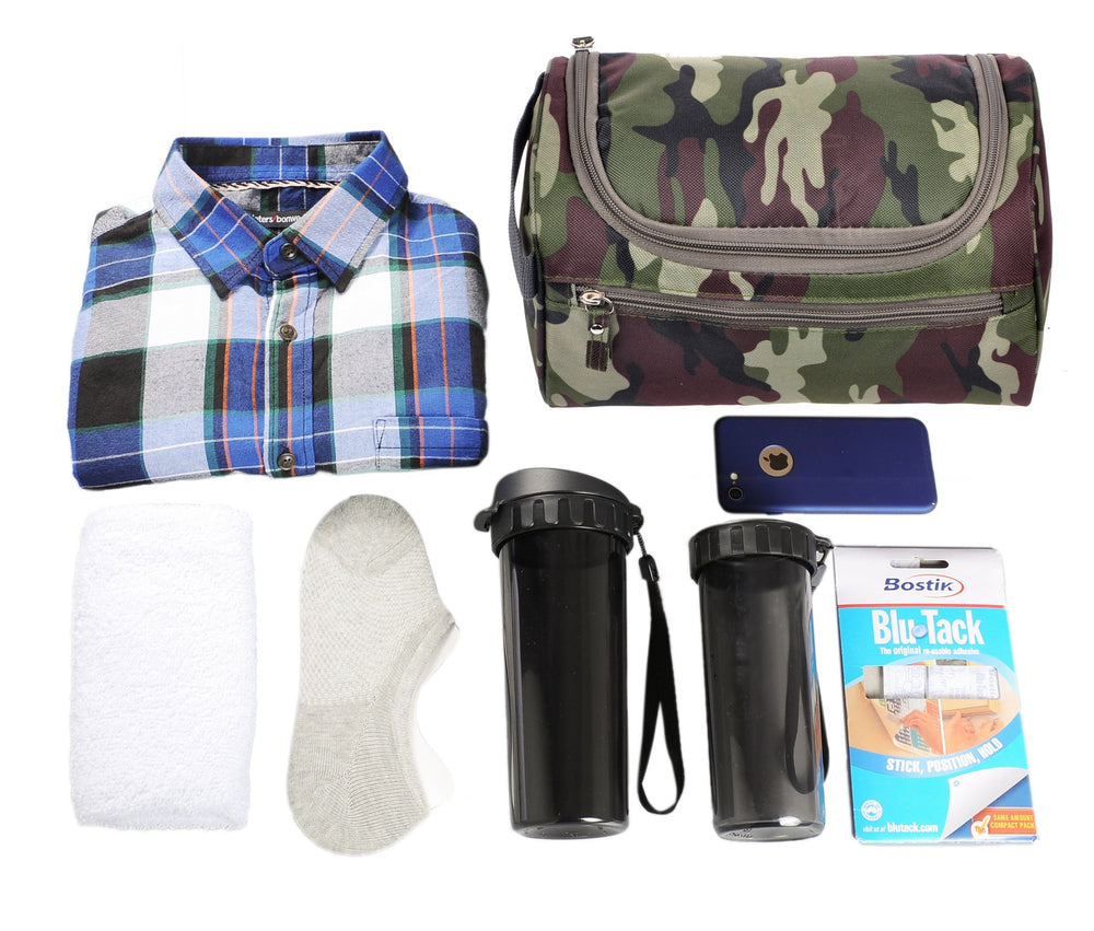 Vercord toiletry bag fits neatly in luggage with compact 9.8 by 5.5 by 5.9 inch profile