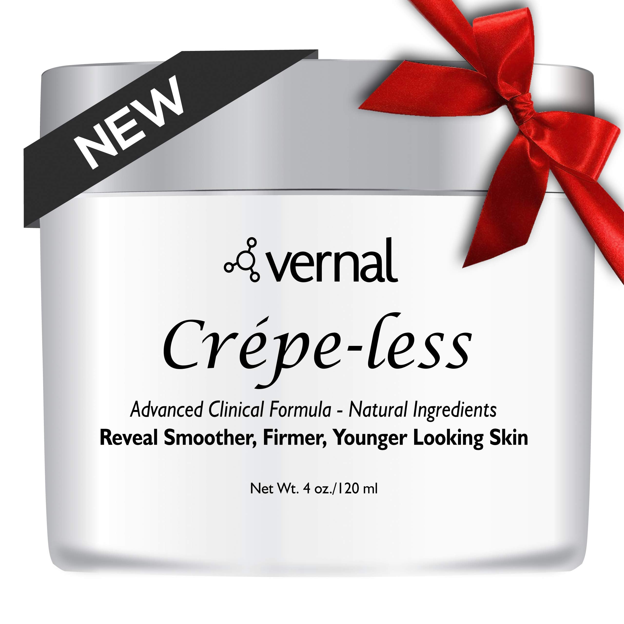Vernal Crepe-less Cream bottle front showing firming potential