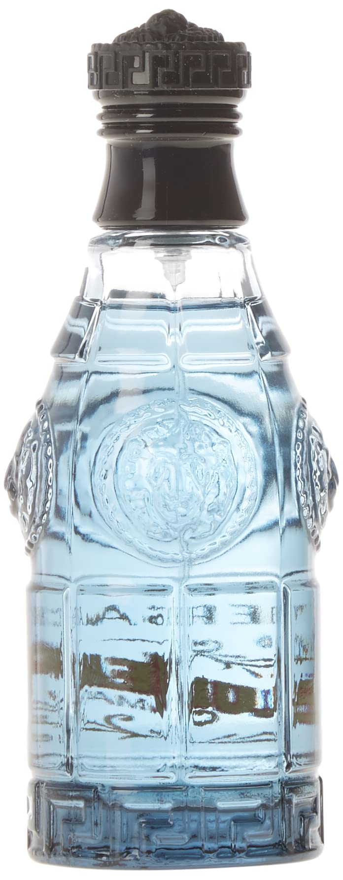 Versace Blue Jeans nozzle mist highlights refreshing citrus notes for instant uplift.