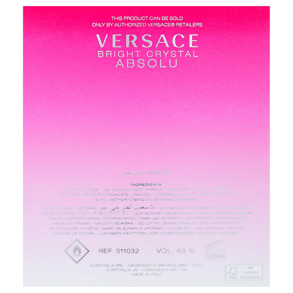 Versace Bright Crystal Absolu outer box packaging ready for gifting.