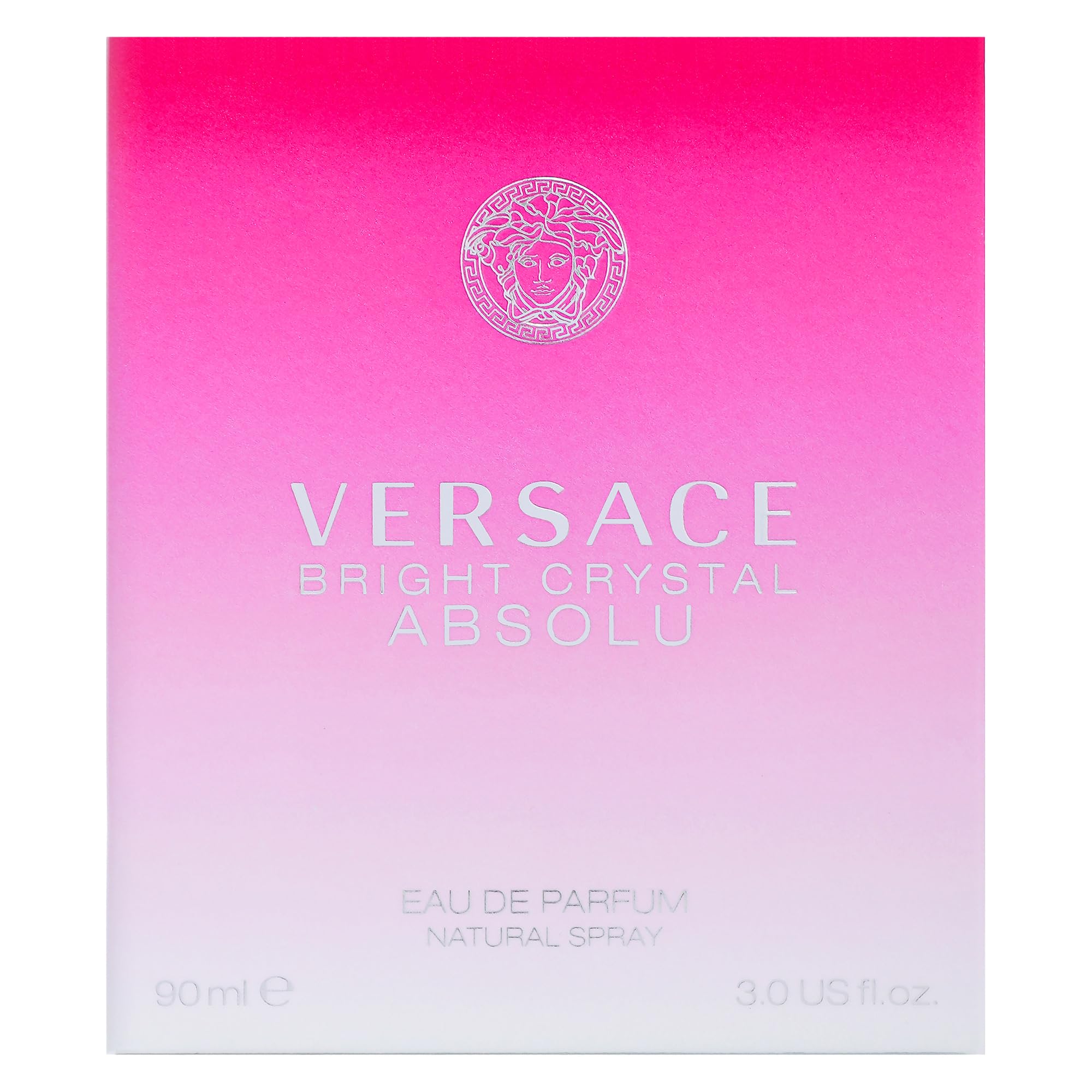 Versace Bright Crystal Absolu label close-up reinforcing luxury branding.