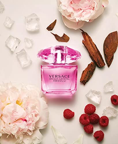 Versace Bright Crystal Absolu mist on skin reveals vibrant floral-fruity aura.