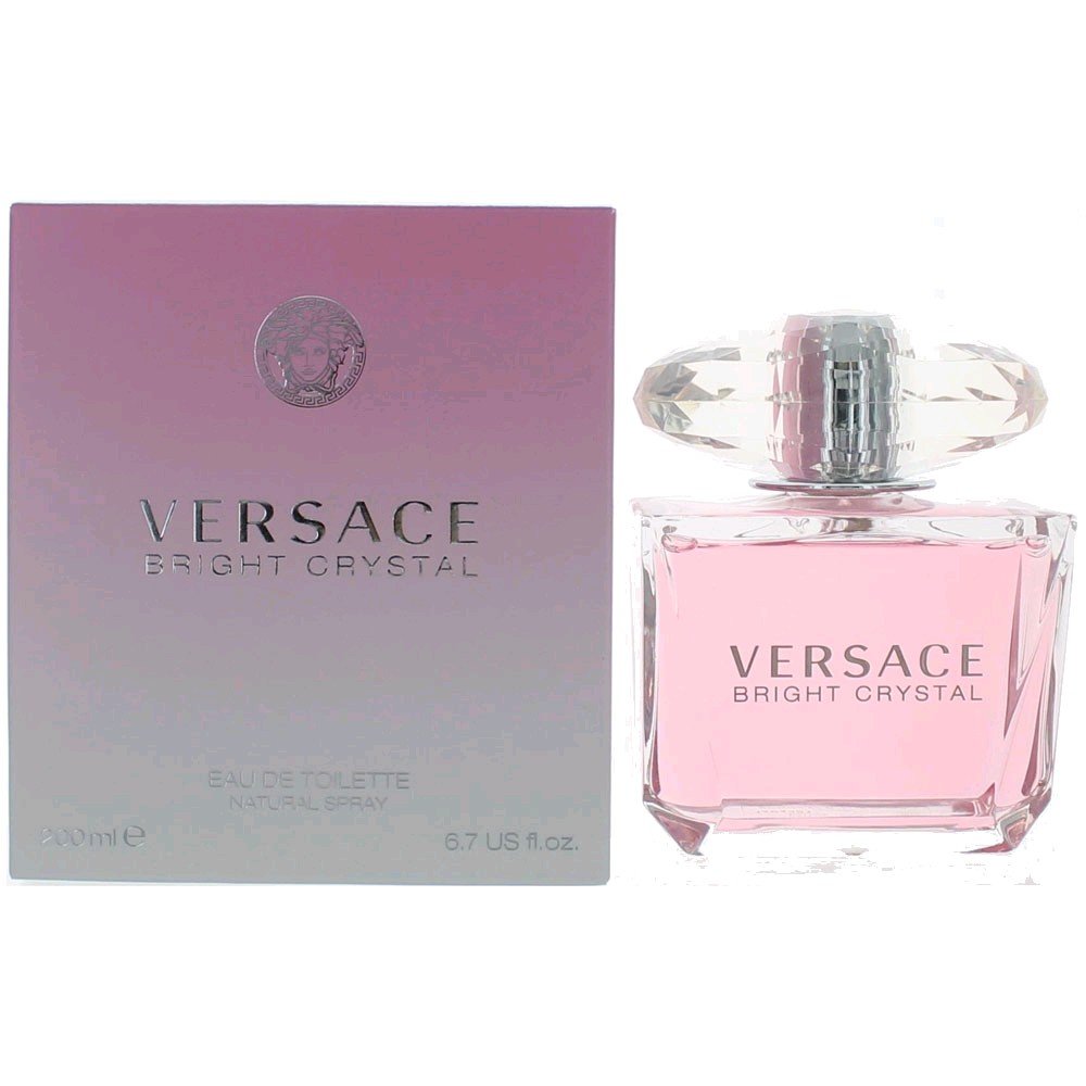 Versace Bright Crystal bottle front view—floral fragrance for everyday wear and special occasions.