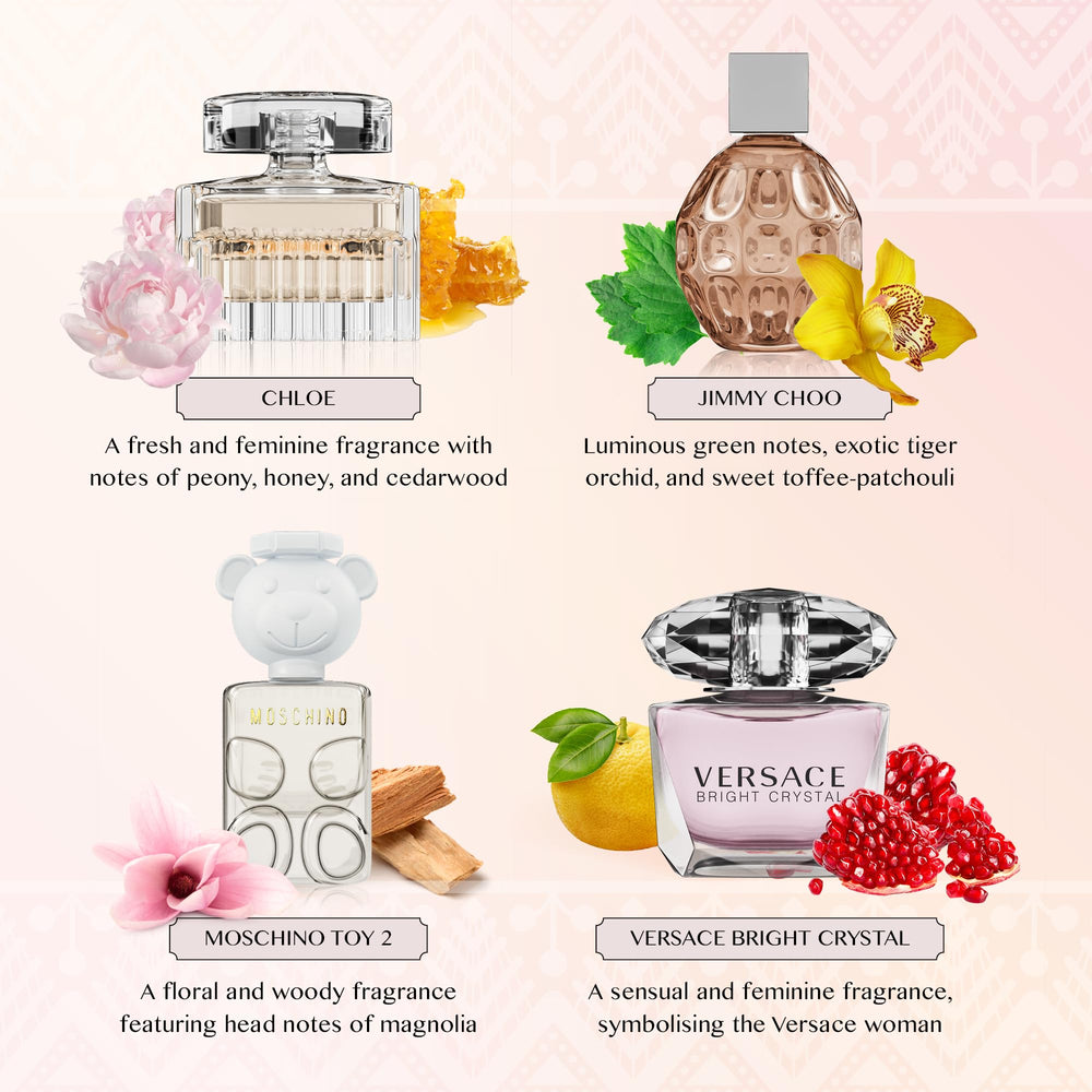 Versace Bright Crystal sample bottle highlighting fresh, day-to-night versatility.