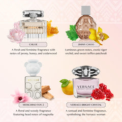 Versace Bright Crystal sample bottle highlighting fresh, day-to-night versatility.
