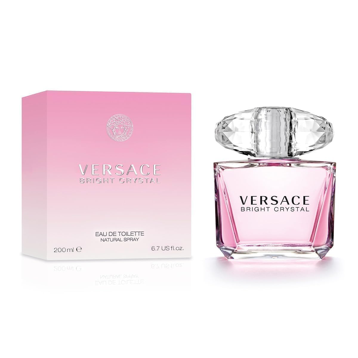 Versace Bright Crystal spray bottle demonstrates reliable mist for quick refresh throughout the day