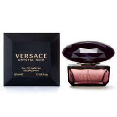 Versace Crystal Noir packaging and 1.7 oz spray for travel-ready glamour