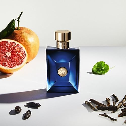 Versace Dylan Blue packaging shows premium styling with Mediterranean-inspired flair