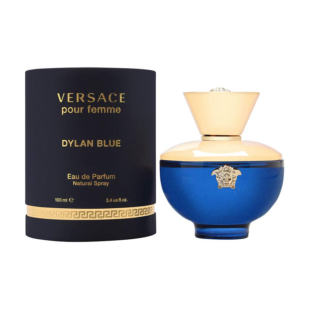 Versace Dylan Blue Pour Femme bottle-front, ideal for signature evening wear.