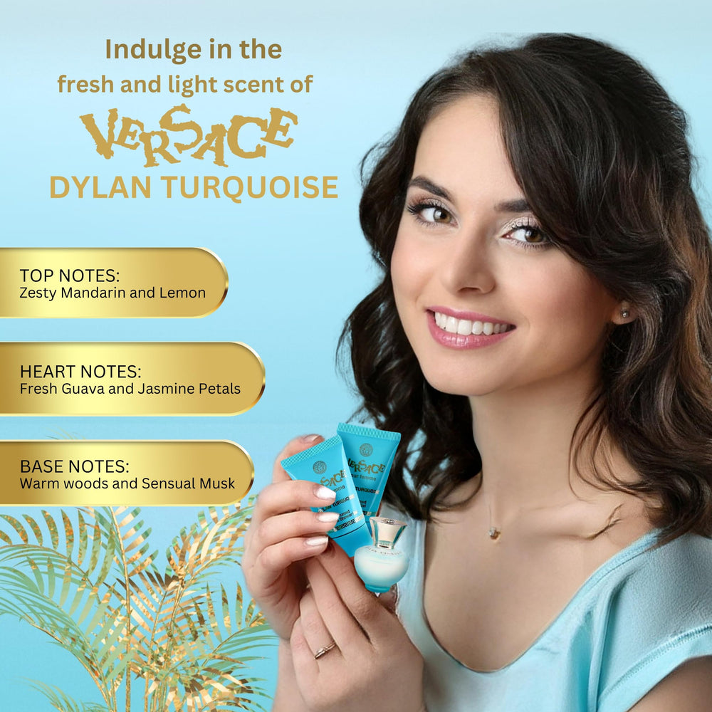 Versace Dylan Turquoise body gel complements daily fragrance routine.