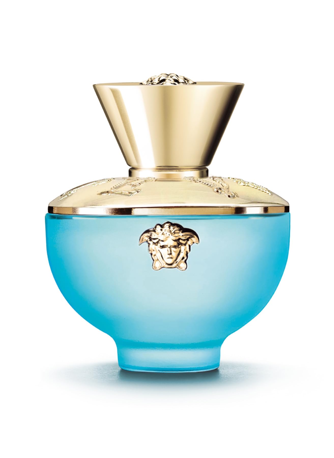 Versace Dylan Turquoise bottle front view offers everyday elegance.