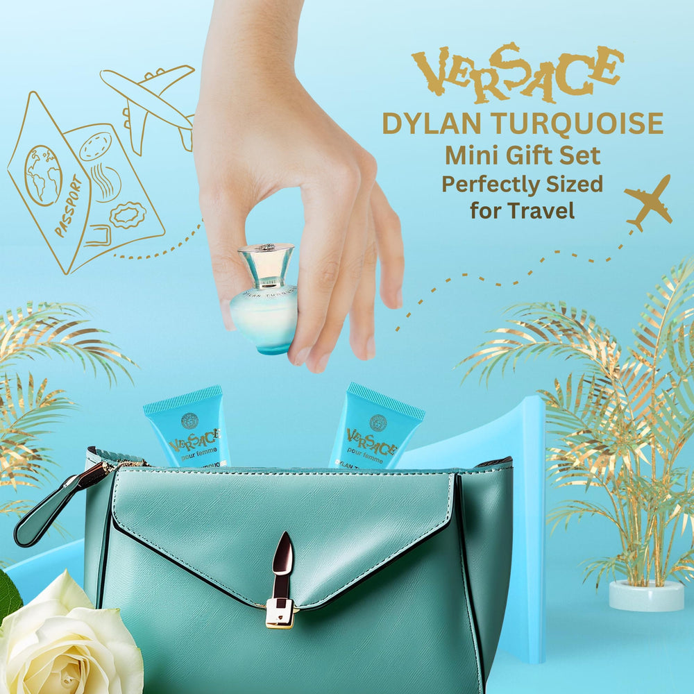 Versace Dylan Turquoise shower gel offers a refreshing morning ritual.