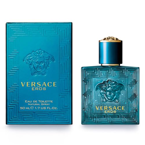 Versace Eros EDT bottle pour emphasizes long lasting scent for evenings