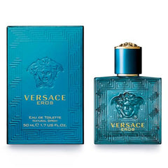 Versace Eros EDT bottle pour emphasizes long lasting scent for evenings