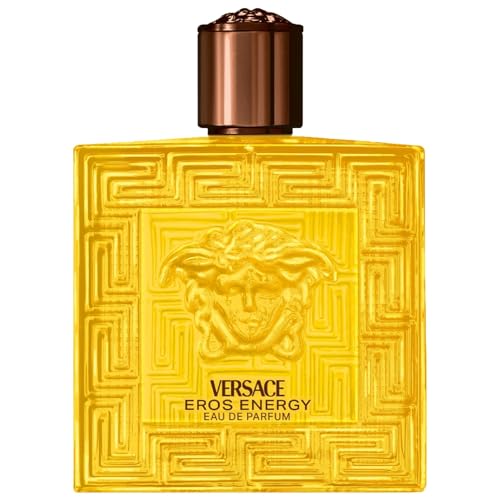 Versace Eros Energy engraved Greca motifs close-up highlighting Mediterranean-inspired luxury for special occasions.