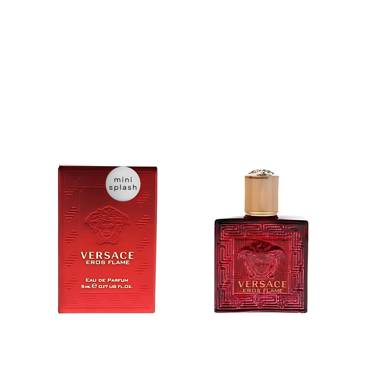 Versace Eros Flame mini bottle 0.17 oz for on-the-go scent refresh.