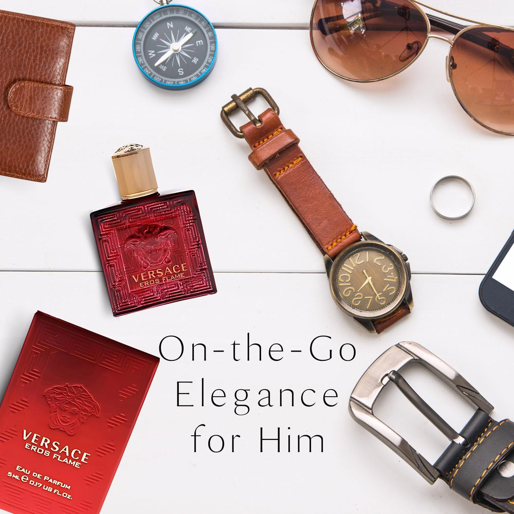 Versace Eros Flame woody-spice notes blend for lasting impression.