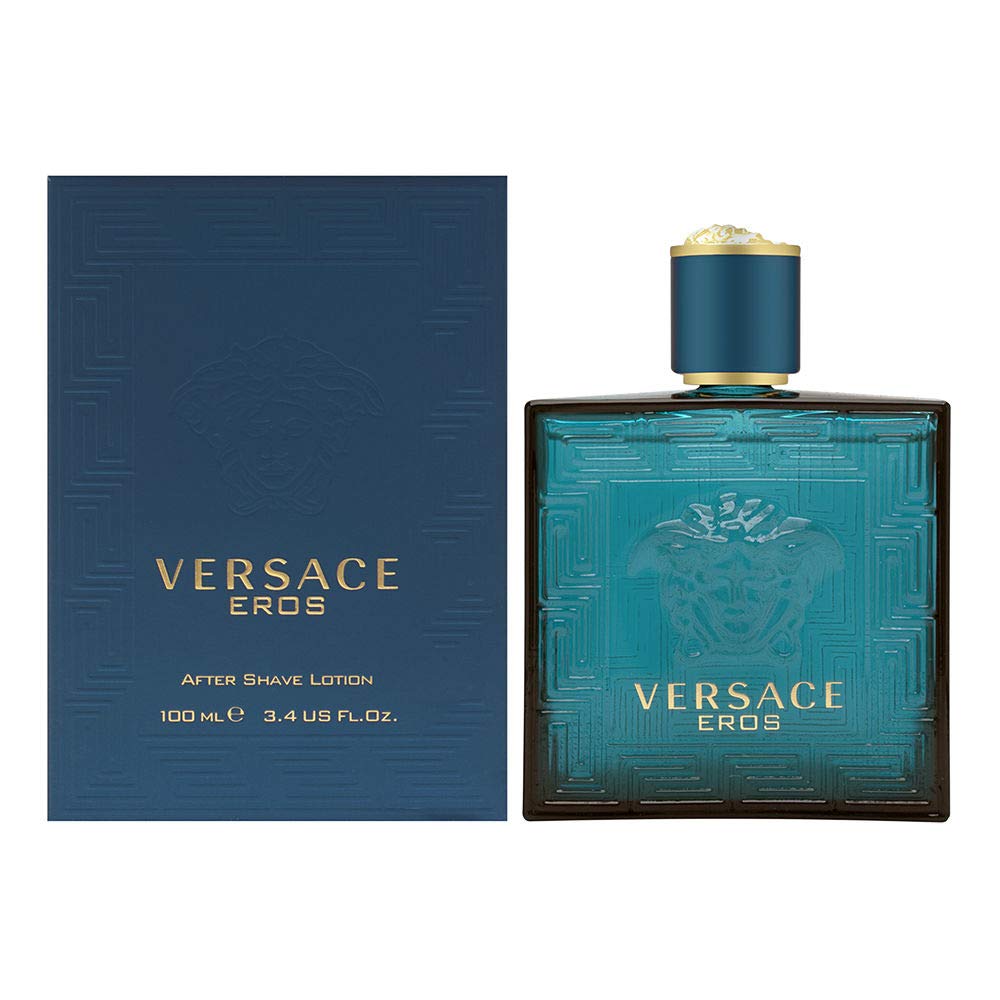 Versace Eros for Men aftershave bottle delivering cooling, refreshing scent