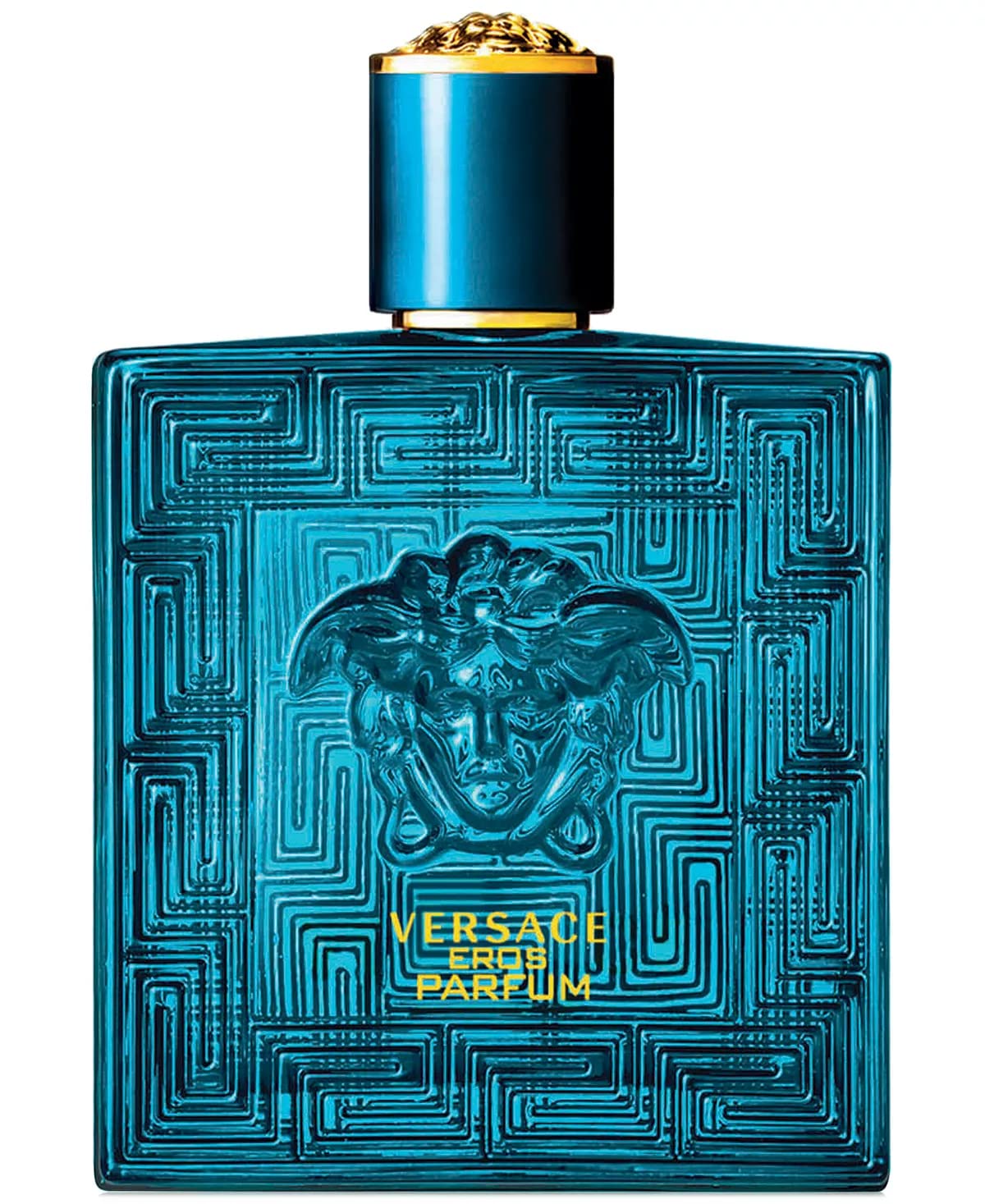 Versace Eros for Men Parfum spray bottle shown, offering a bold, confident scent for everyday wear