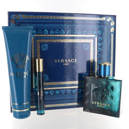 Versace Eros Men gift set box close-up ideal for gifting occasions.