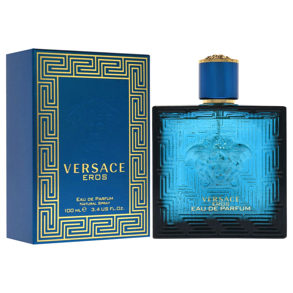 Versace Eros packaging box image emphasizes gift-ready presentation.