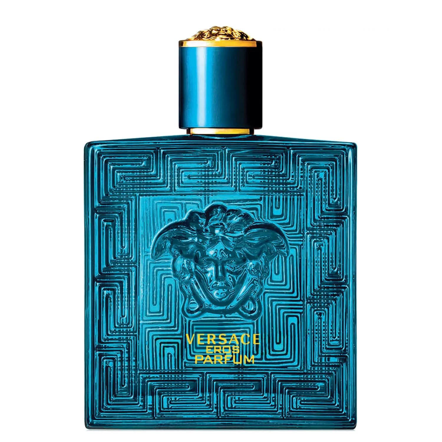 Versace Eros Parfum Spray bottle front view highlights bold masculine fragrance for all-day confidence.