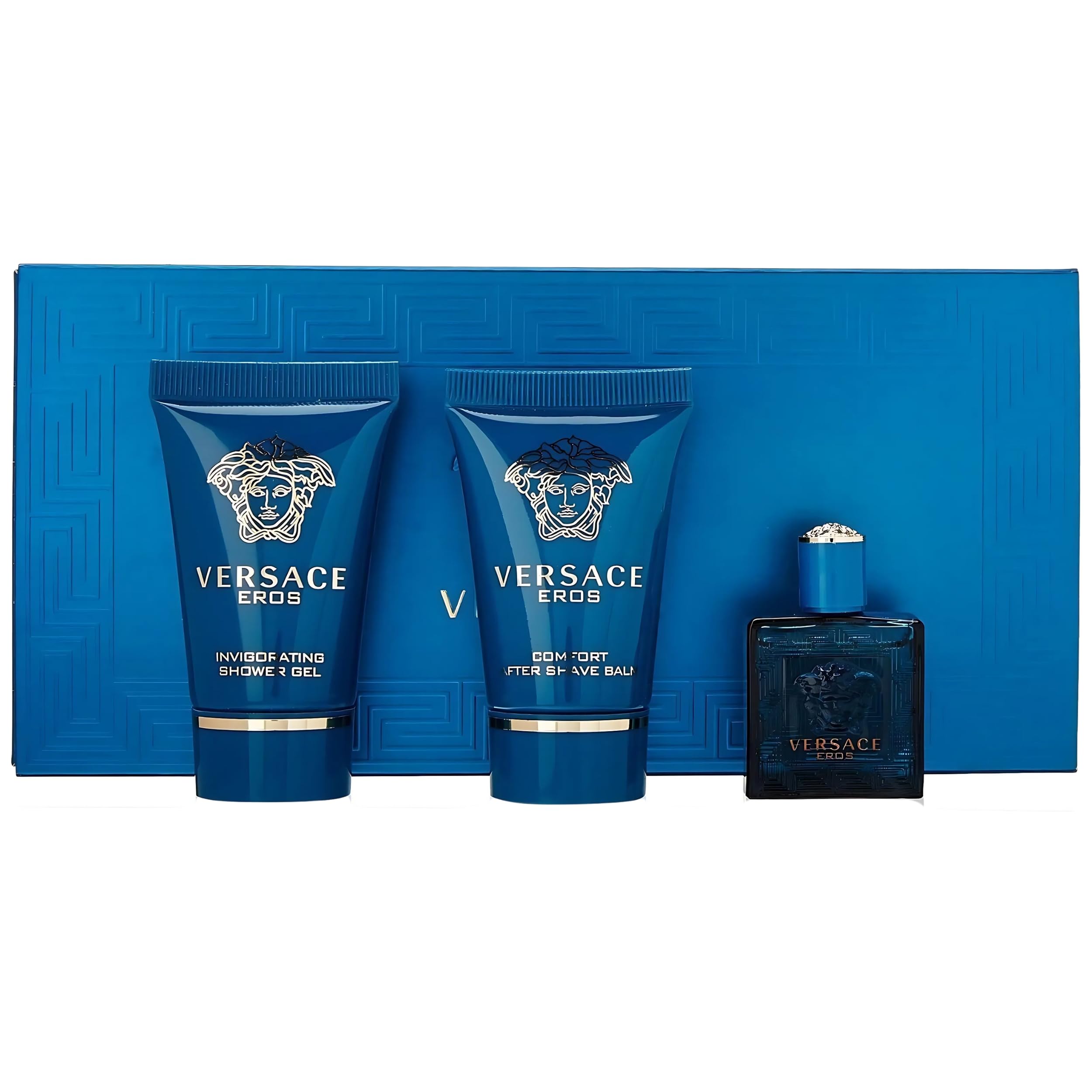 Versace Eros travel-size pack, on-the-go fragrance companion.