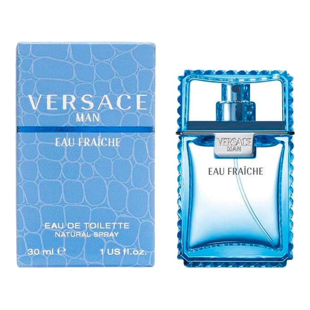 Versace Man Eau Fraiche 1oz EDT bottle for daily wear and travel.