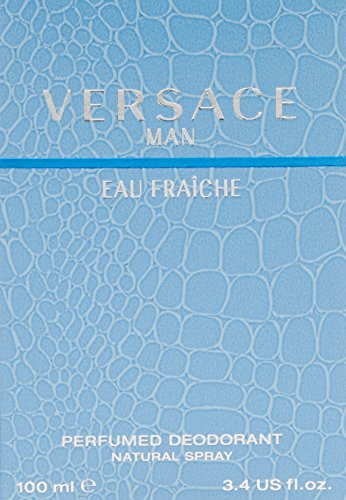 Versace Man Eau Fraiche bottle and cap showing premium design for evenings out