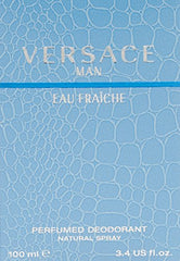 Versace Man Eau Fraiche bottle and cap showing premium design for evenings out