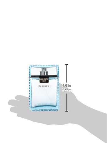 Versace Man Eau Fraiche in-use spray image emphasizing quick application and confidence