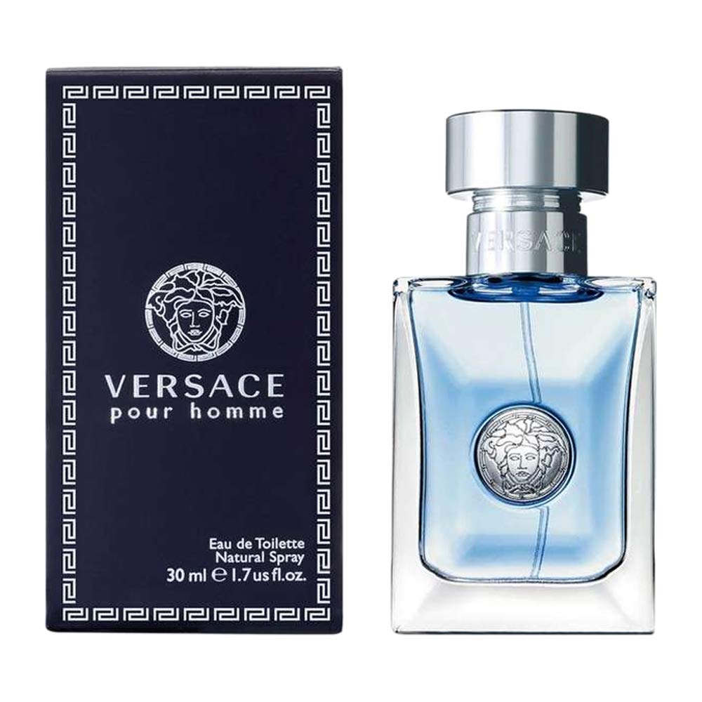 Versace Pour Home Men EDT bottle close-up, long-lasting everyday fragrance.