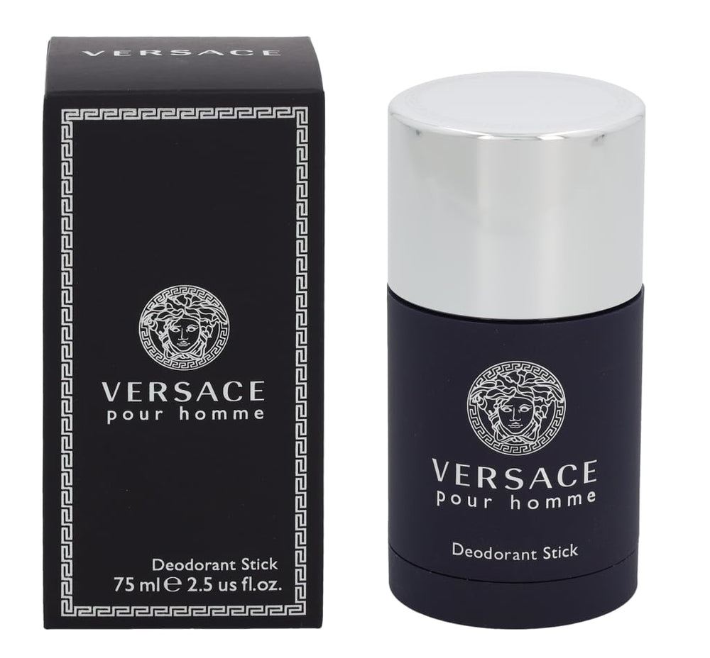 Versace Pour Homme deodorant stick front view showing sleek design for daily grooming