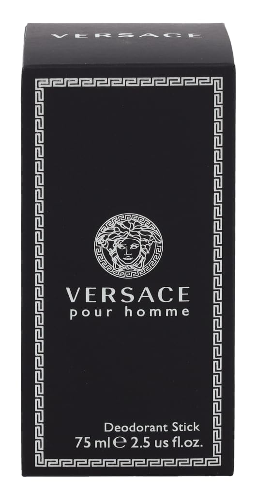 Versace Pour Homme deodorant stick packaging indicating compact, travel-ready case