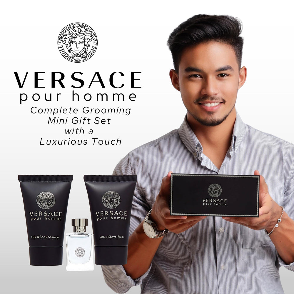 Versace Pour Homme packaging variation image reflecting retailer displays