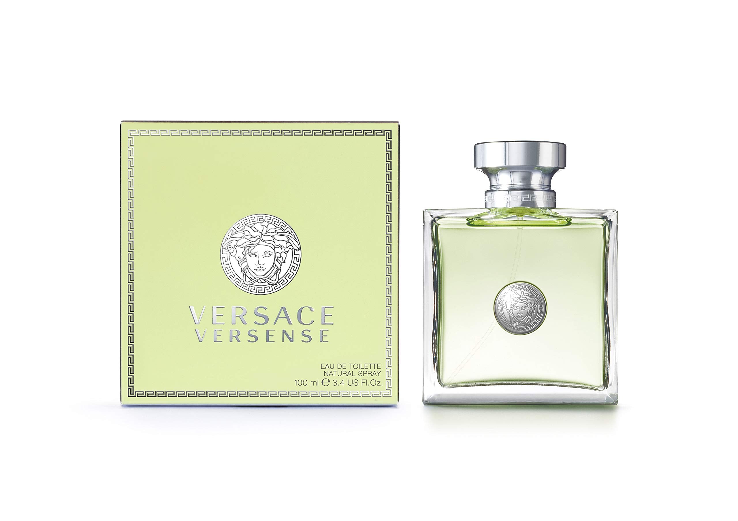 Versace Versense bottle on clear glass hints at effortless daily wear.