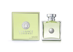 Versace Versense bottle on clear glass hints at effortless daily wear.