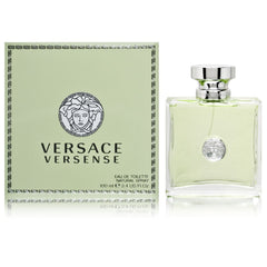 Versace Versense for Women bottle-green-glass highlights a fresh Mediterranean scent for daytime wear.