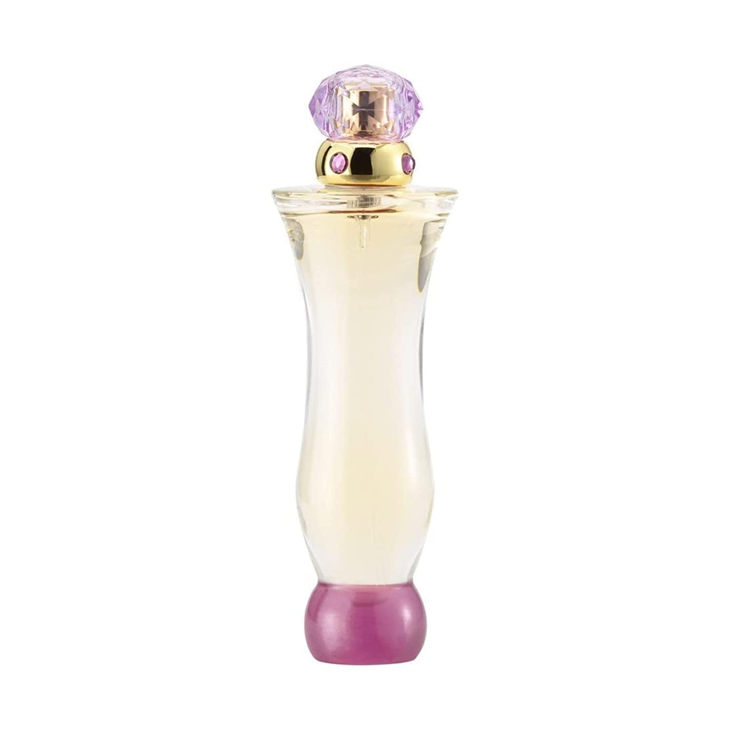 Versace Woman EDP bottle top close-up shows refined design and lasting aroma.