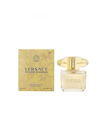 Versace Yellow Diamond bottle on shelf suggests stylish everyday fragrance