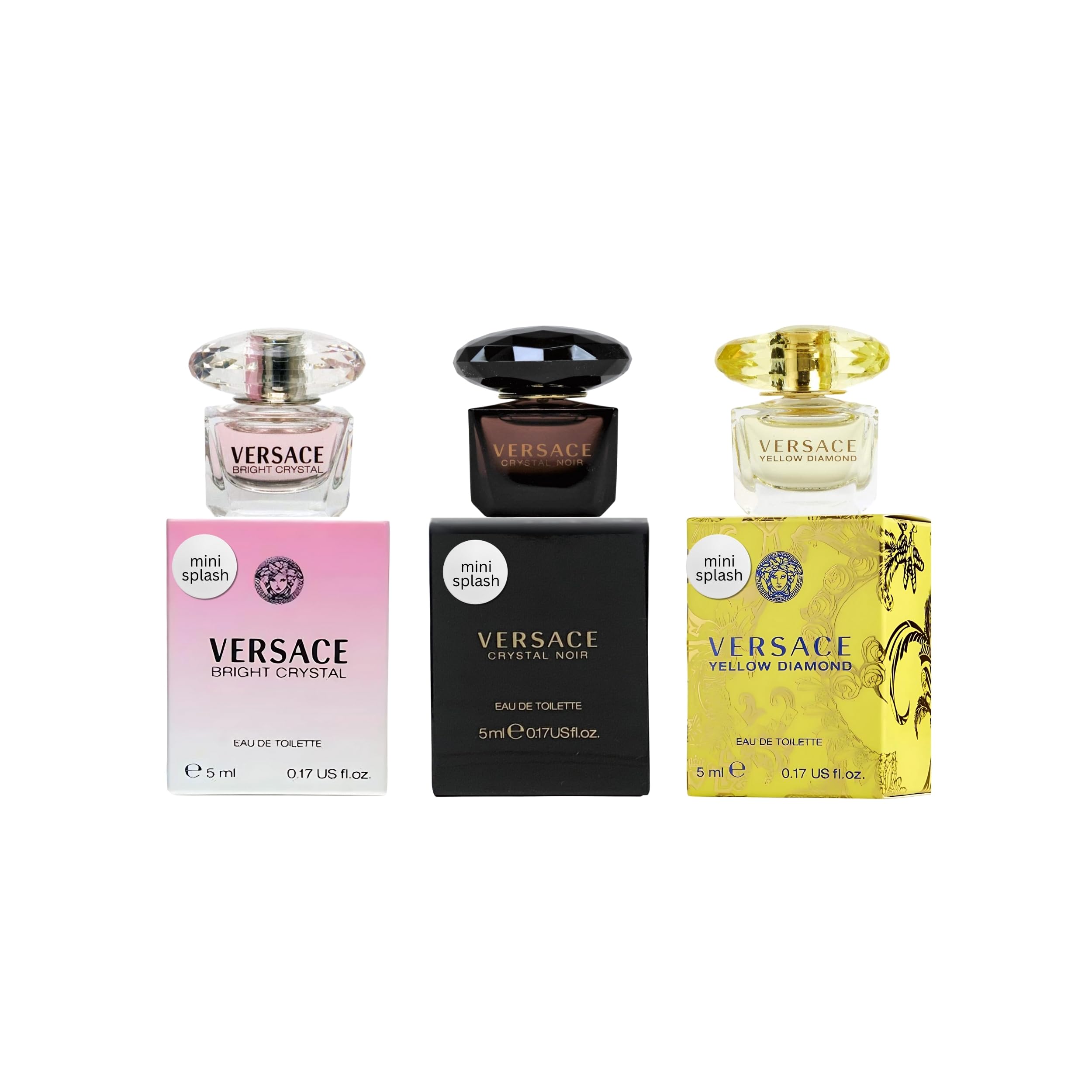Versace Yellow Diamond mini EDT splash bottle for on-the-go sparkle and charm.