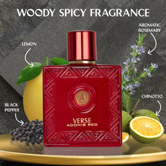 NovoGlow Verse Adonis Red cap close-up, sleek design for confident daily wear.
