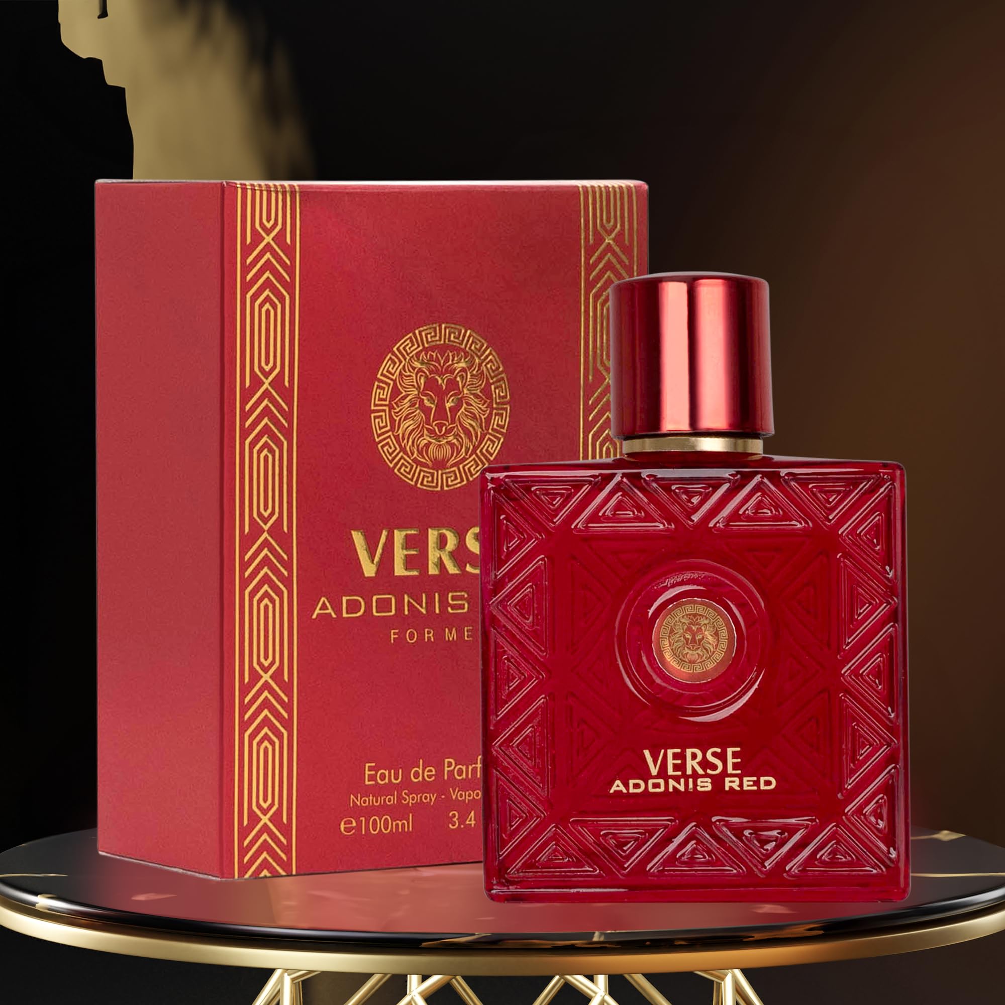 NovoGlow Verse Adonis Red fragrance essence open, showcasing premium notes for evenings.