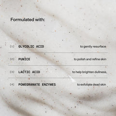 Versed Buff It Out microfine pumice closeup highlights gentle texture for polishing dry patches.
