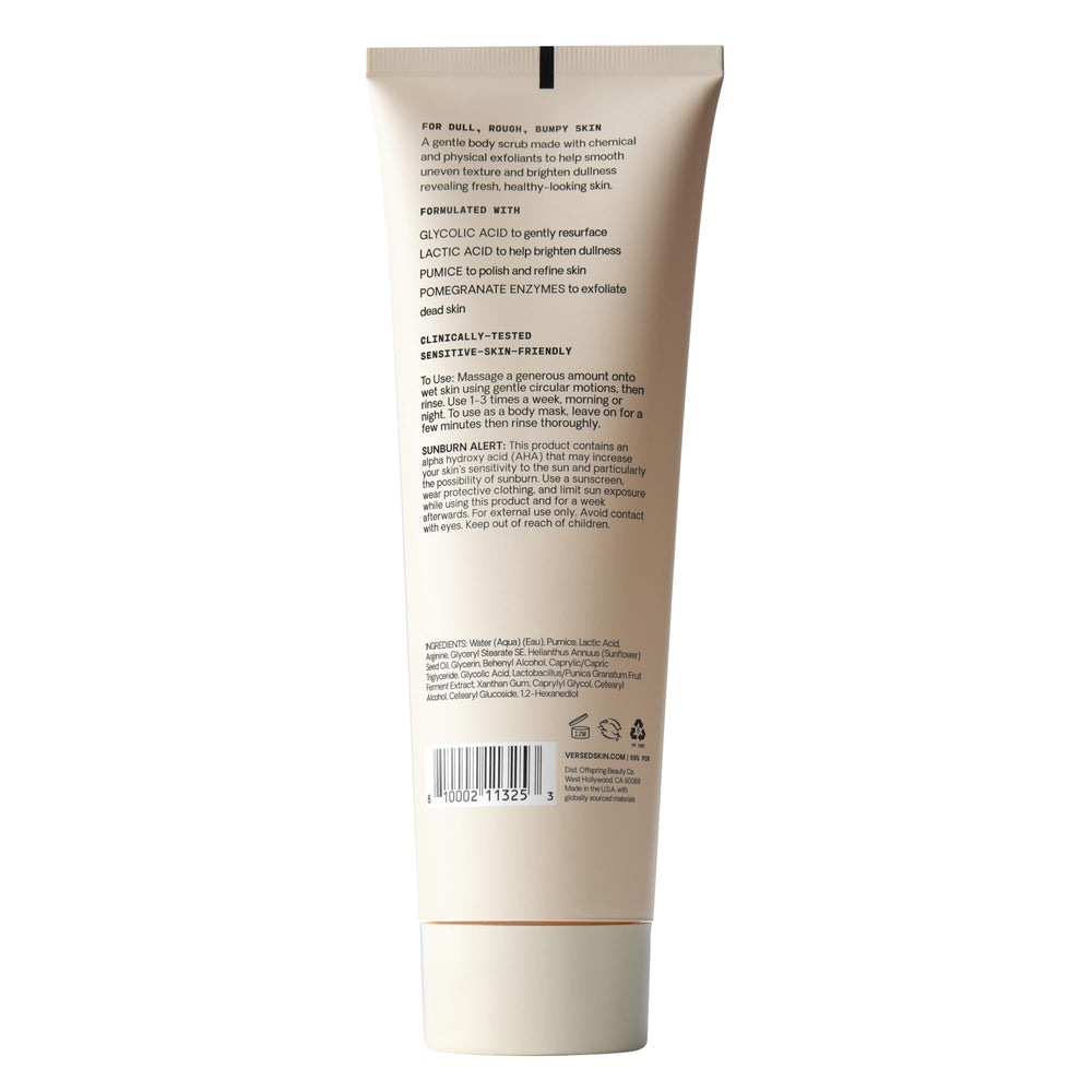 Versed Buff It Out soft-skin finish shot shows after-use smoothness and comfortable skin.