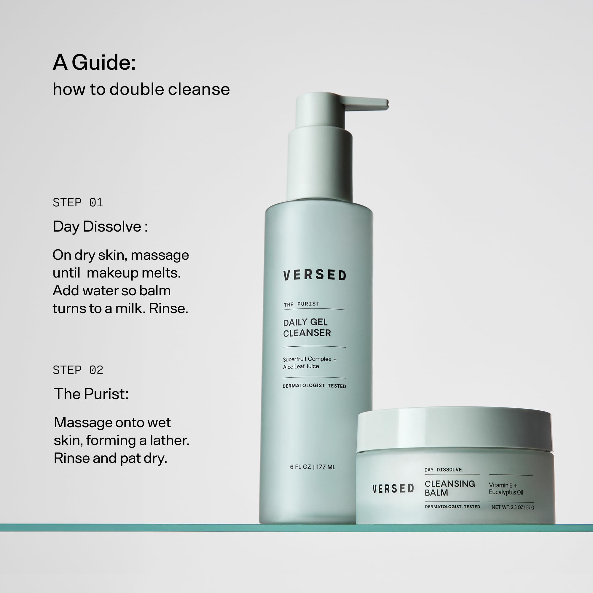 Versed Day Dissolve cleansing balm featuring jojoba oil for balanced feel