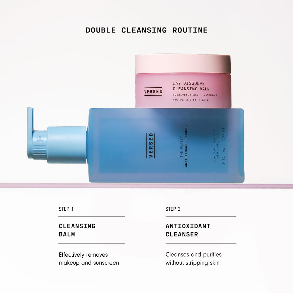 Versed cleans waterproof makeup effectively as a first cleanse.