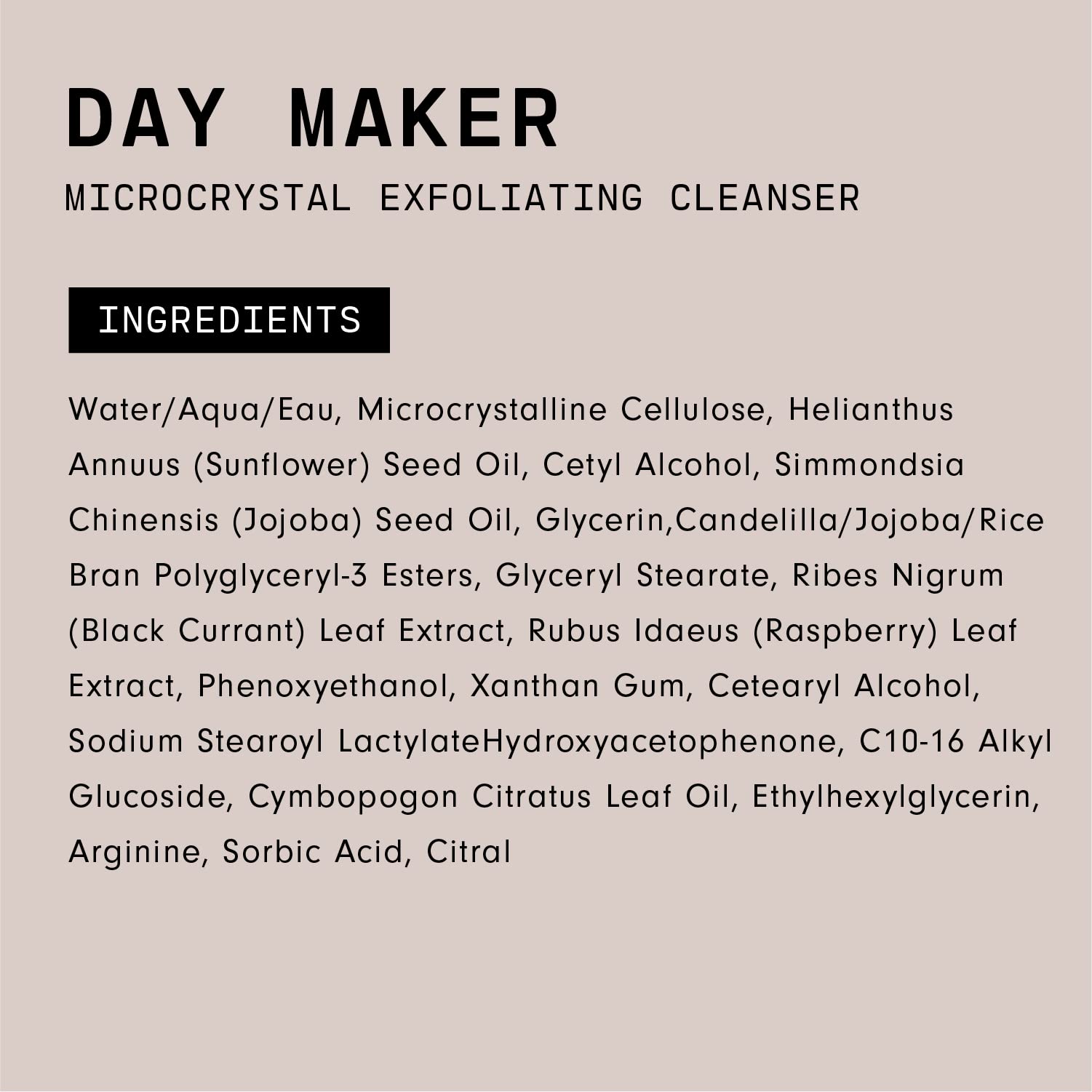 Versed Day Maker packaging bottle label closeup for travel-friendly everyday use