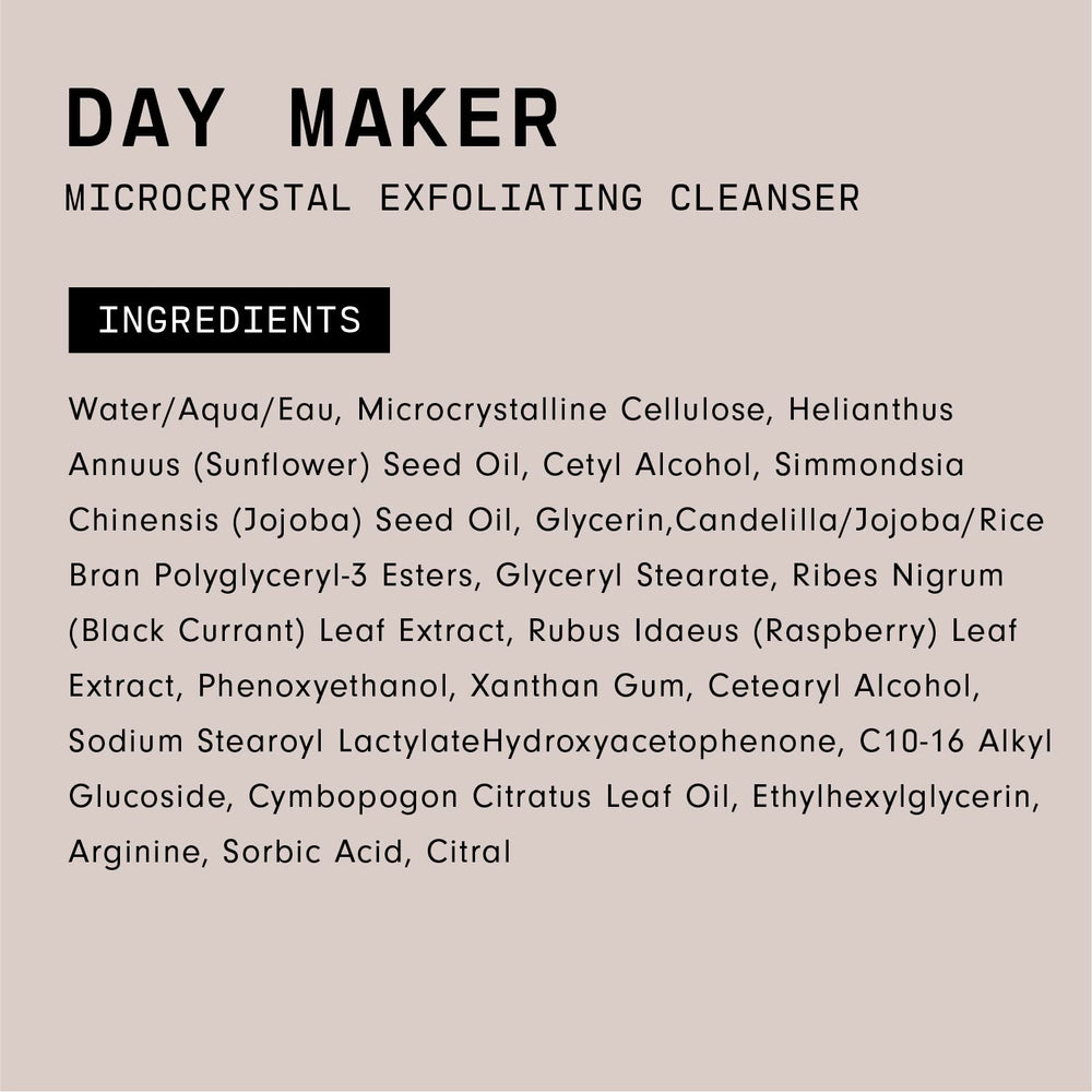 Versed Day Maker packaging bottle label closeup for travel-friendly everyday use