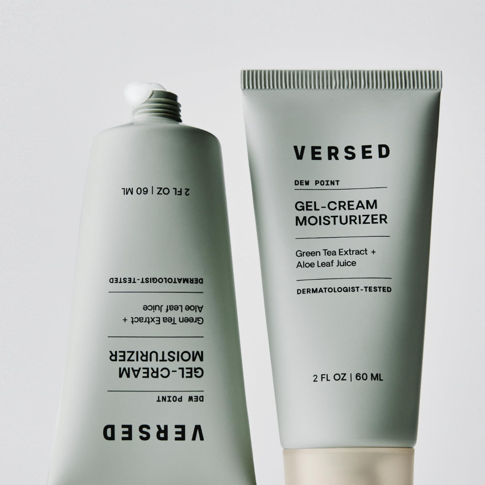 Aloe leaf juice in Versed Dew Point for soothing hydration.